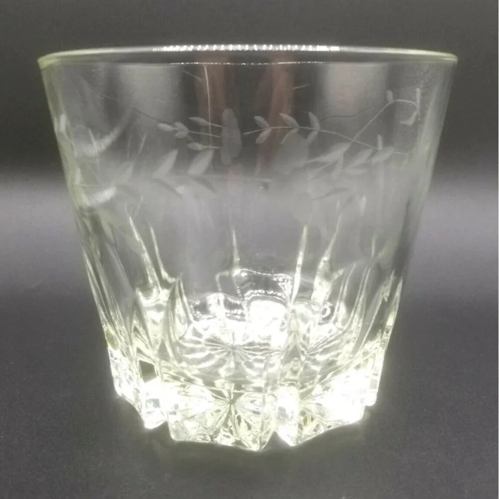Princess House Heritage Pattern Glass Ice Bucket and Tongs